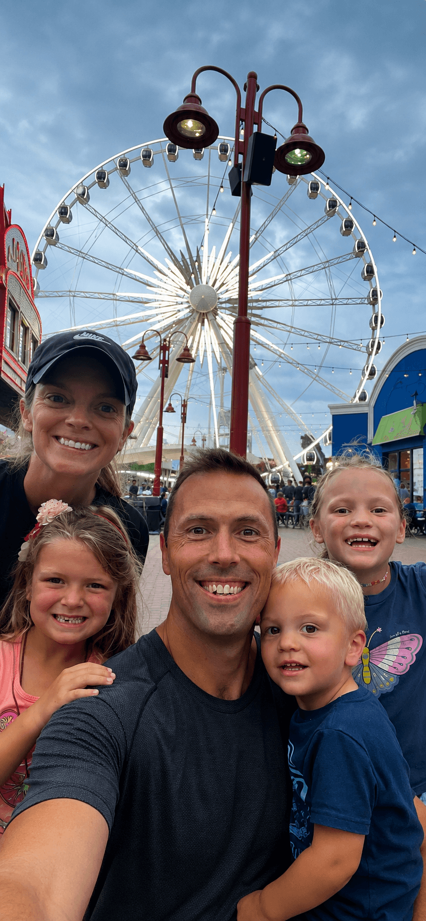 Keltie Taylor with her husband Jordan and their three kids